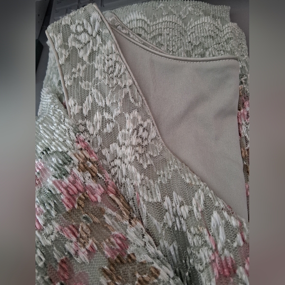 Vintage Easter Full Lace Detailed Elegant Floral Wedding Scalloped  Dress Small - Picture 11 of 12